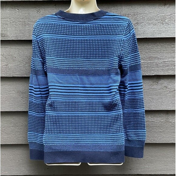 Tommy Hilfiger Striped Pullover Sweater Navy Blue 100% Cotton Nautical Preppy M - Picture 12 of 12